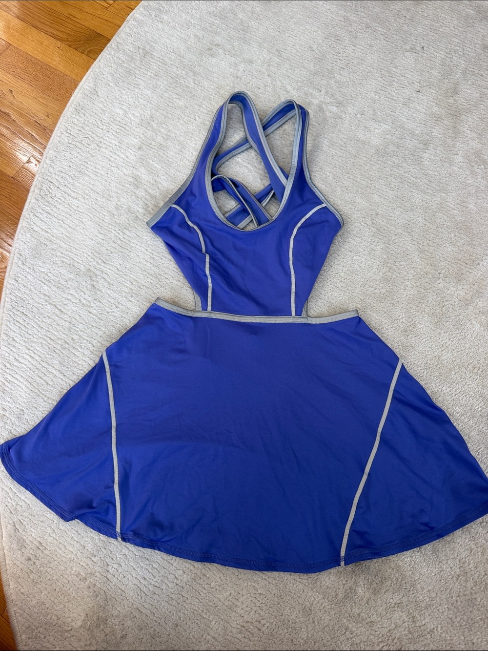 Free People Movement Purple Athletic Tennis Dress with Strappy Back Biker Shorts